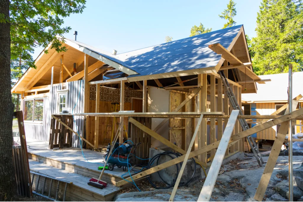 rebuilding a house after a fire